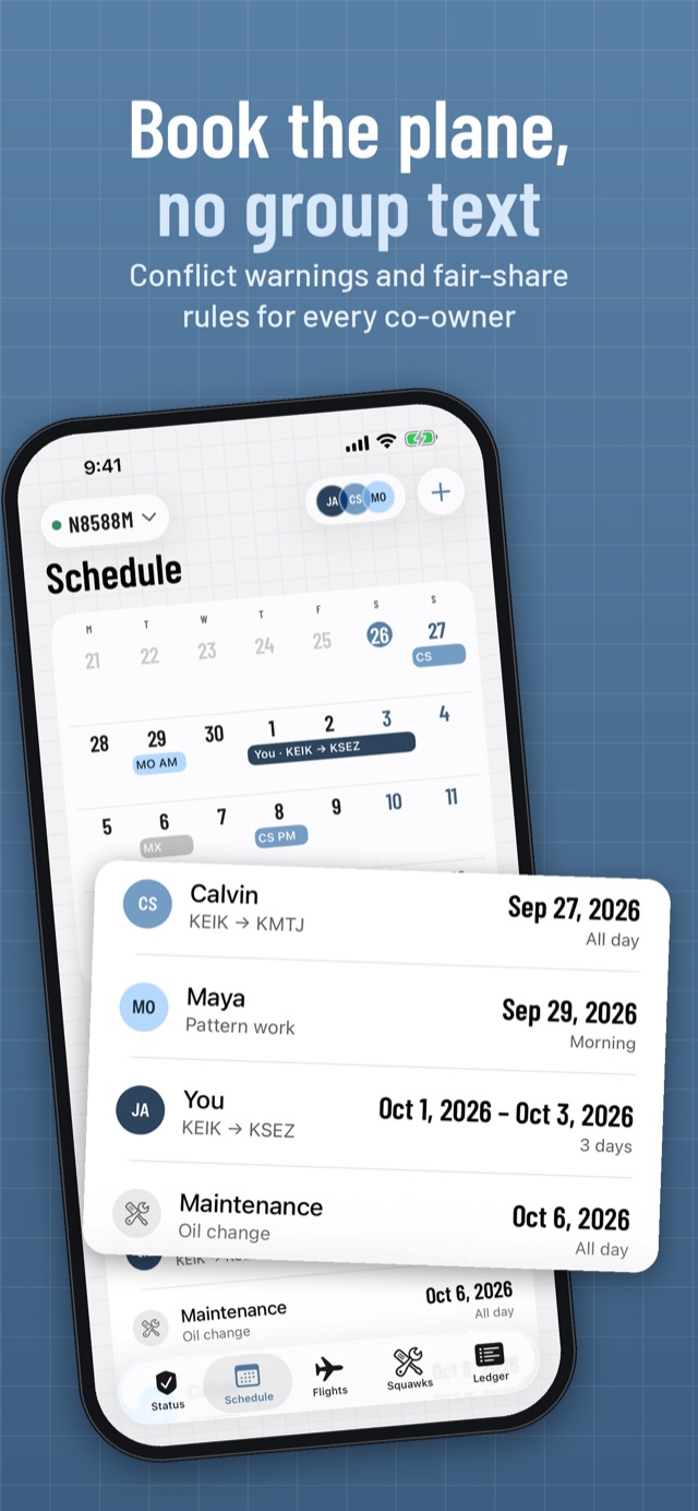 The schedule
